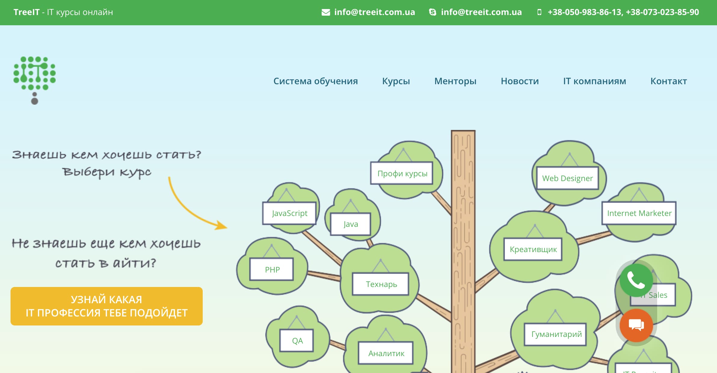 TreeIT.com.ua, скриншот интерфейса 1